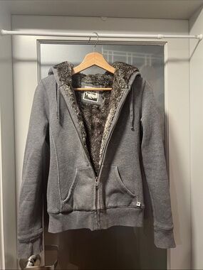 TNA Grey Teddy-Lined Zip Hoodie